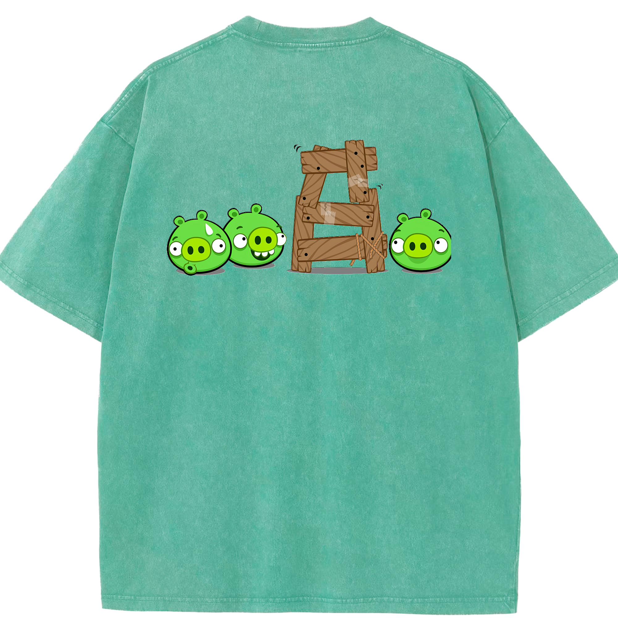 （画像用） Angry Birds アングリーバード 綿100% ヴィンテージ風 半袖Tシャツ（背面プリント）
